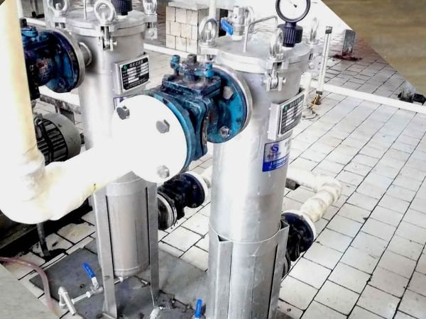 Filtro de bolsa dúplex utilizado en el proceso de producción de pigmentos