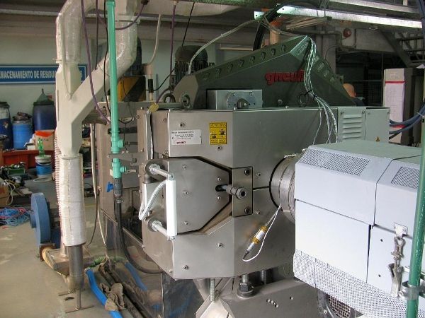 Cartucho chapado en acero inoxidable utilizado en el reciclaje y granulación de plástico.